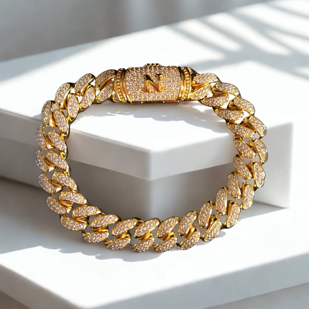 28. New ETEVON Initial Bracelet for Men (Initial "N")